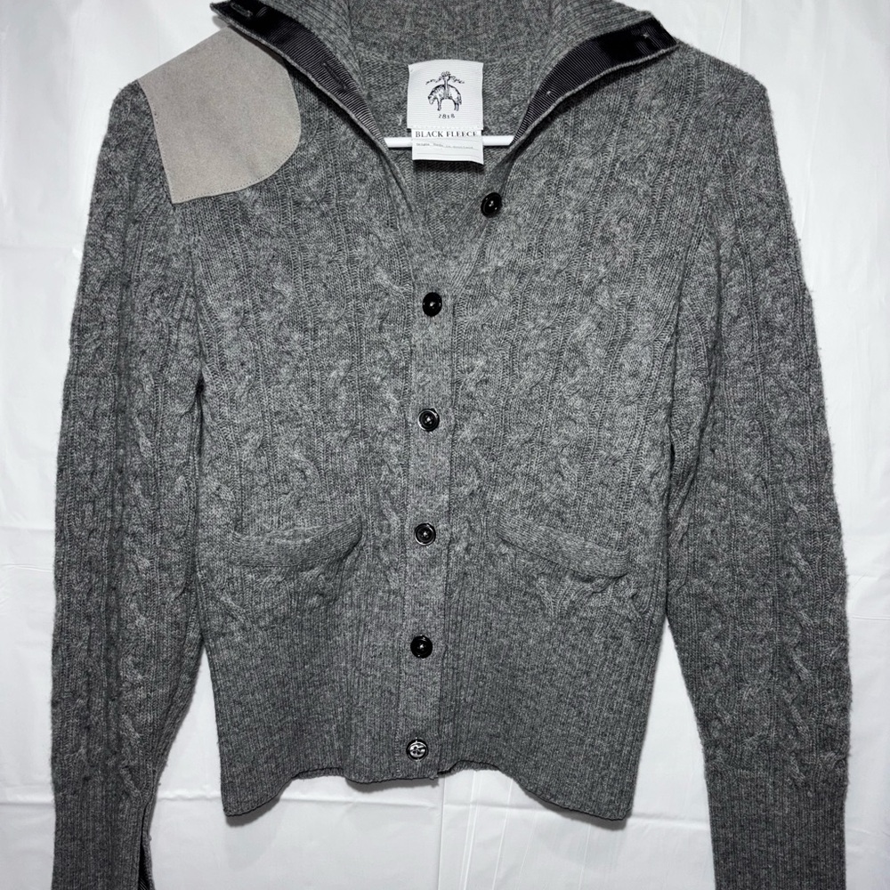 Brooks Brothers Charcoal Cable Knit Cardigan Men’s Small/ Women Medium